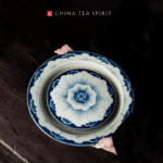 Handmade Vintage Ceramics Peony Kung Fu Tea Tray