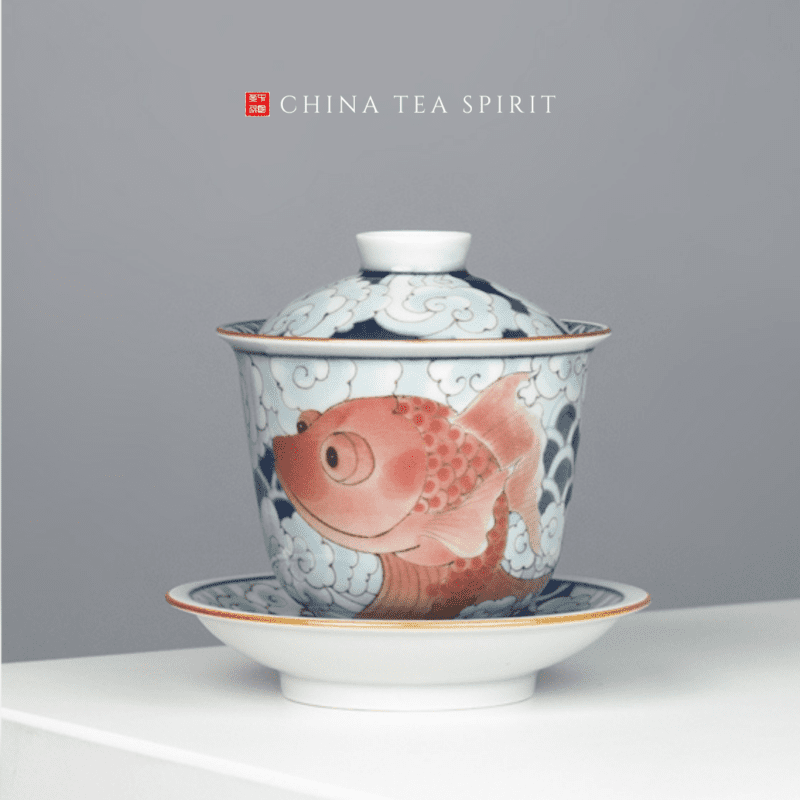Gold Fish Gaiwan Gongfu Tea Set