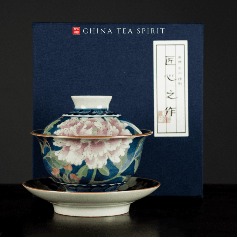 Magnolia Begonia Peony Gaiwan Tea Set