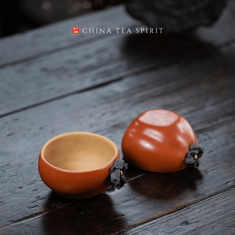 Persimmon Yixing Clay Tea Cup
