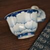 2 Handmade Vintage Ceramics Qinghua Peony 120ml Gaiwan Tea Set