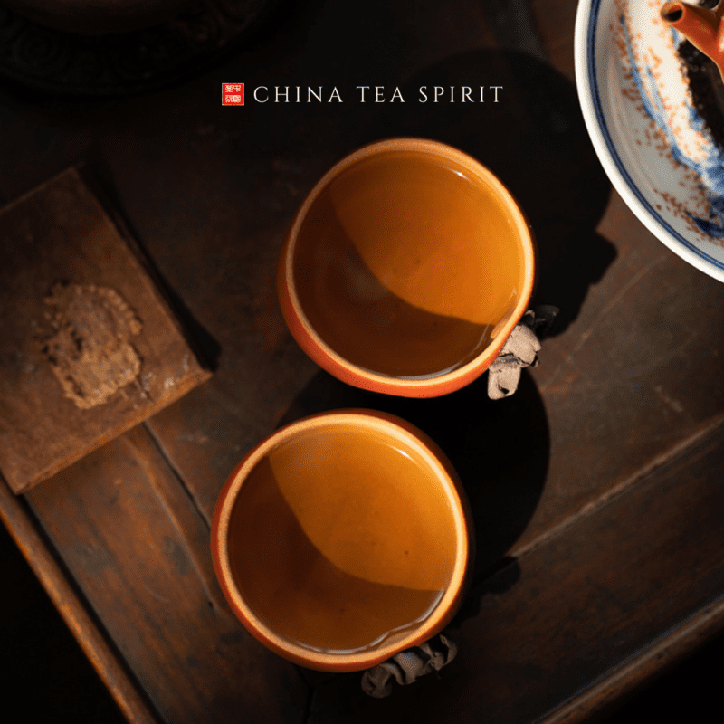 Persimmon Yixing Clay Tea Cup