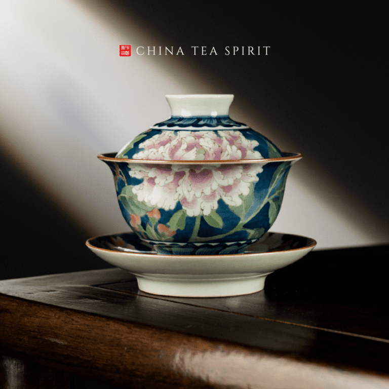 Magnolia Begonia Peony Gaiwan Tea Set