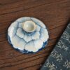 3 Handmade Vintage Ceramics Qinghua Peony 120ml Gaiwan Tea Set