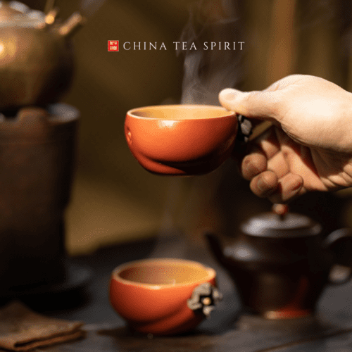 Persimmon Yixing Clay Tea Cup