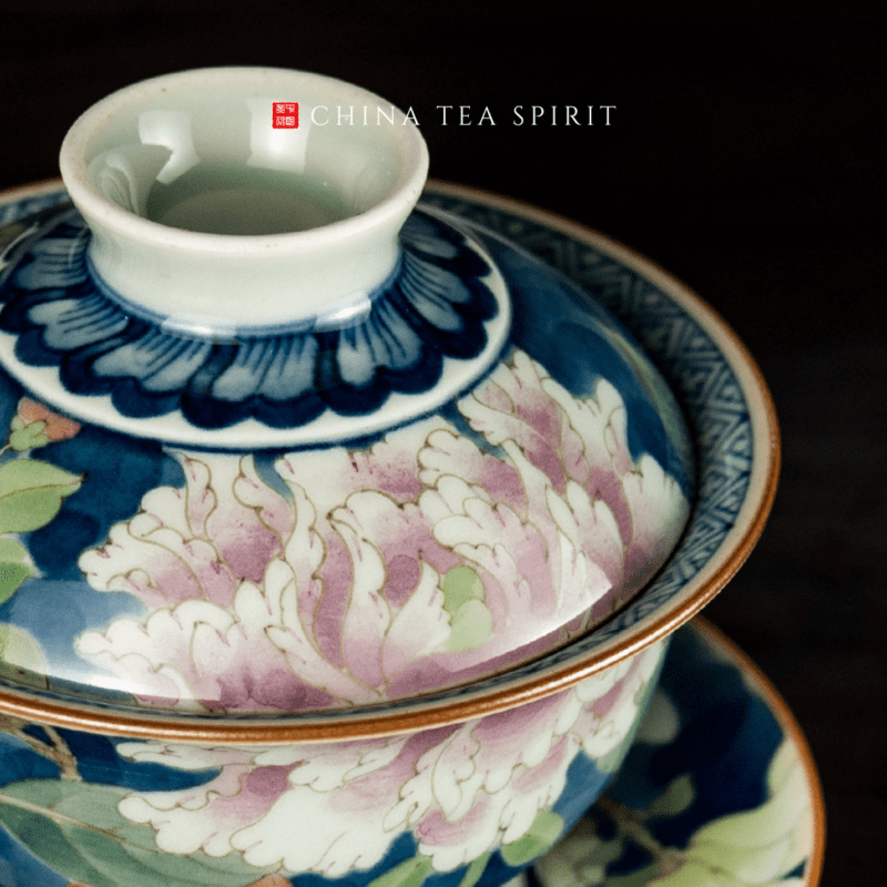 Magnolia Begonia Peony Gaiwan Tea Set