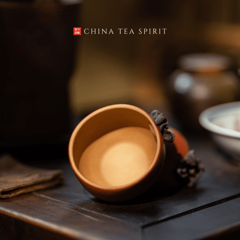 Persimmon Yixing Clay Tea Cup