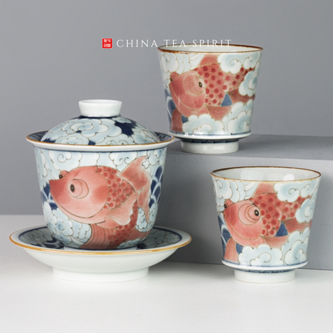 Gold Fish Gaiwan Gongfu Tea Set Gold Fish Gaiwan Gongfu Tea Set