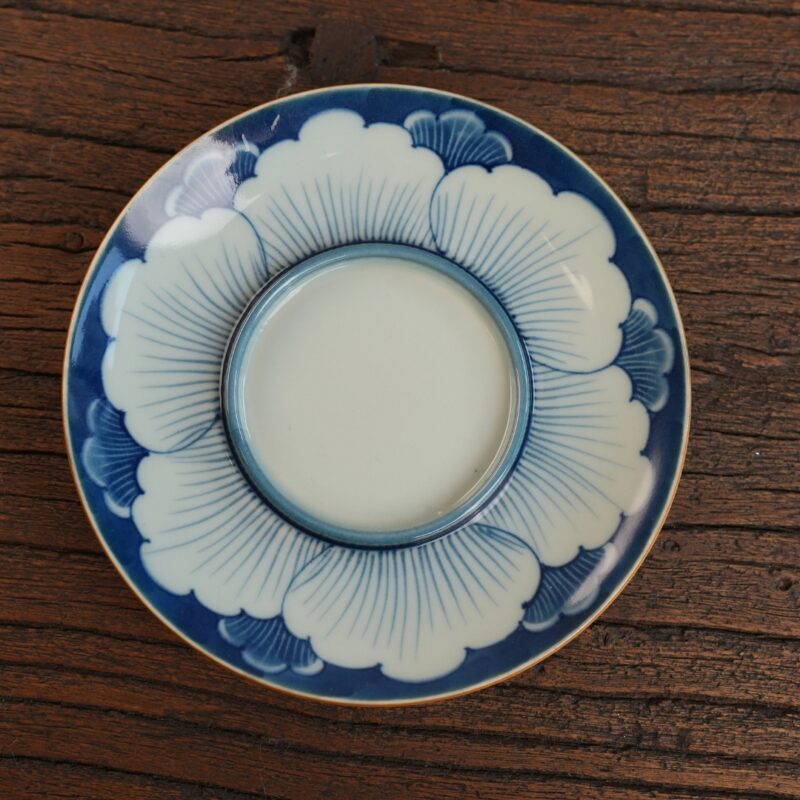 7 Handmade Vintage Ceramics Qinghua Peony 120ml Gaiwan Tea Set