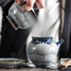 Qinghua Peony Gaiwan Tea Set
