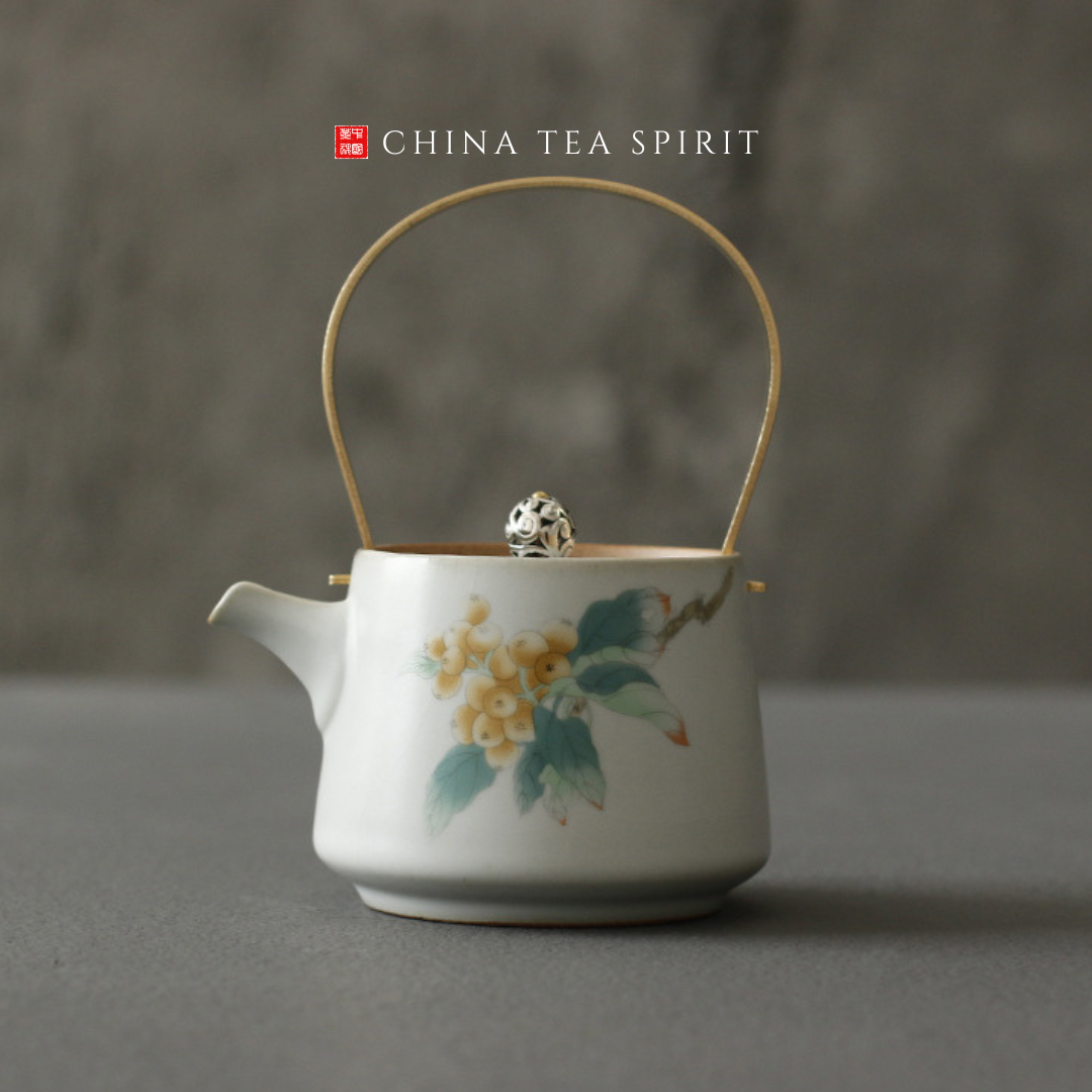 Cracked Glaze Handpainted Persimmon Ceramics Kung Fu Teapots China