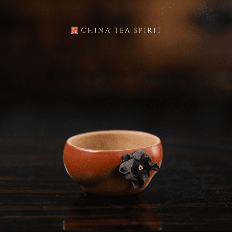 Persimmon Yixing Clay Tea Cup
