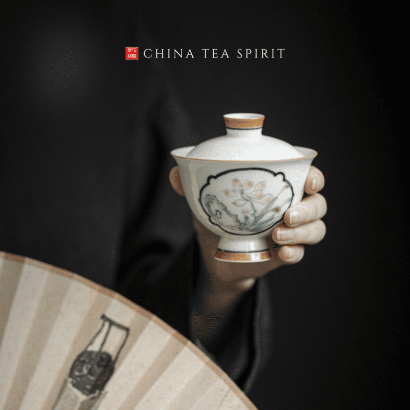 Hand-painted Ceramics Orchid Gaiwan