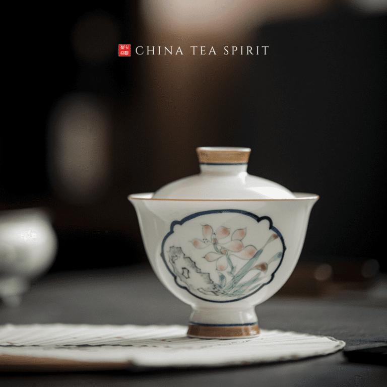 Hand-painted Ceramics Orchid Gaiwan