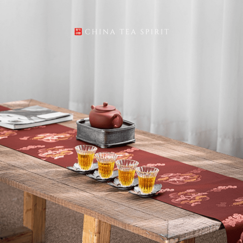 Chinese Style Brocade Flower Tea Mat