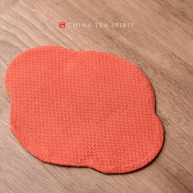Fabric Begonia Tea Boat Shaped Tea Mat (1)