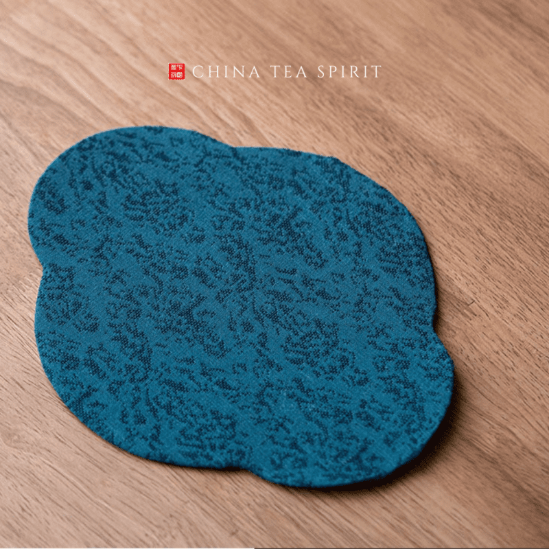 Fabric Begonia Tea Boat Shaped Tea Mat (1)