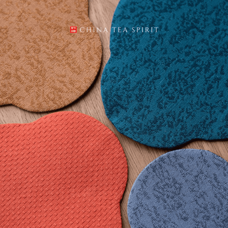 Fabric Begonia Tea Boat Shaped Tea Mat (1)