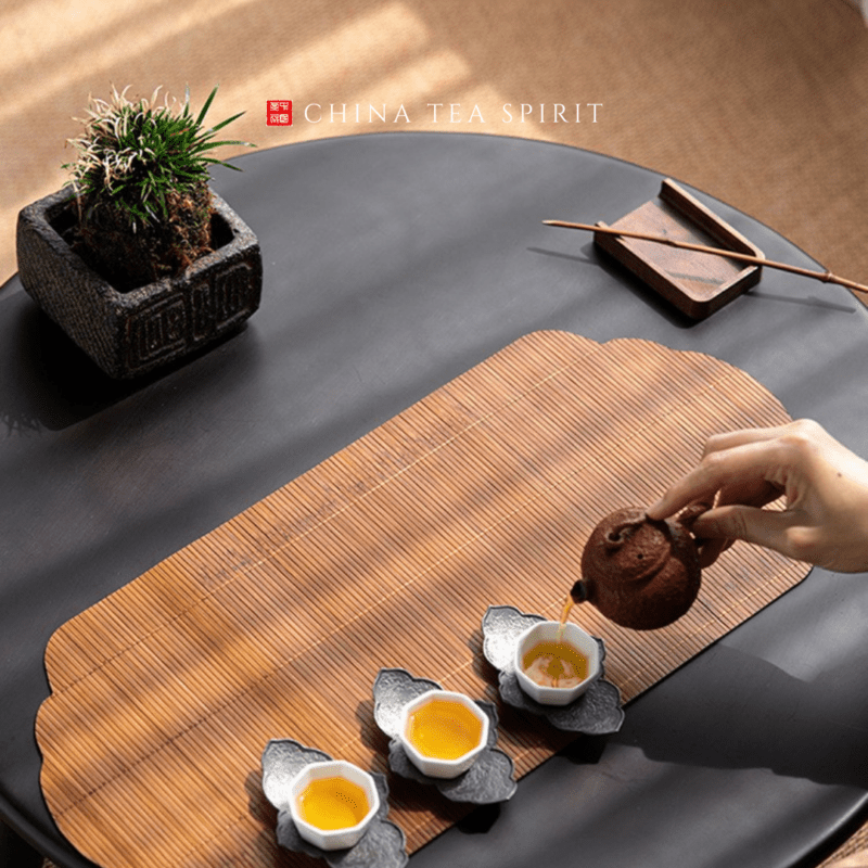 Handmade Bamboo Auspicious Cloud Tea Mat