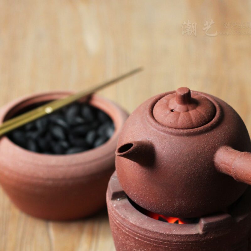 Handmade Chaozhou Red Clay Hand Carving Gongfu Tea Stove