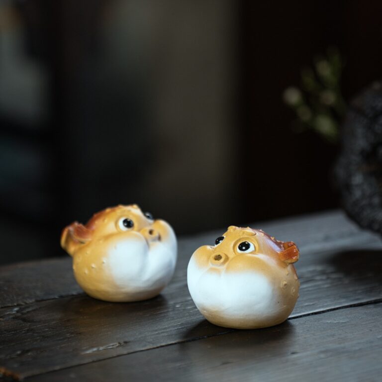 Handmade Zisha Yixing Clay Puffer fish Tea Pet