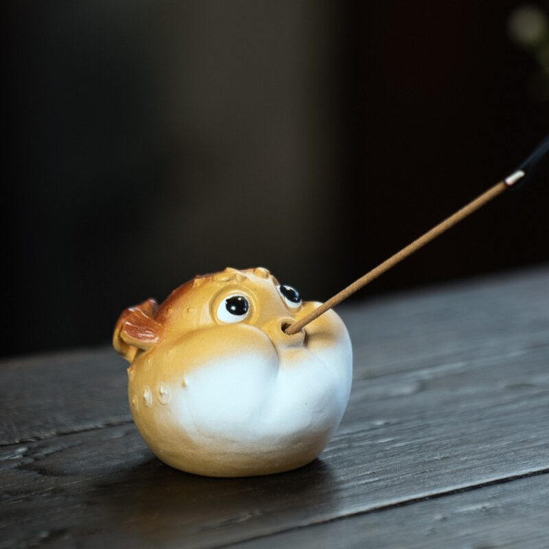 Handmade Zisha Yixing Clay Puffer fish Tea Pet