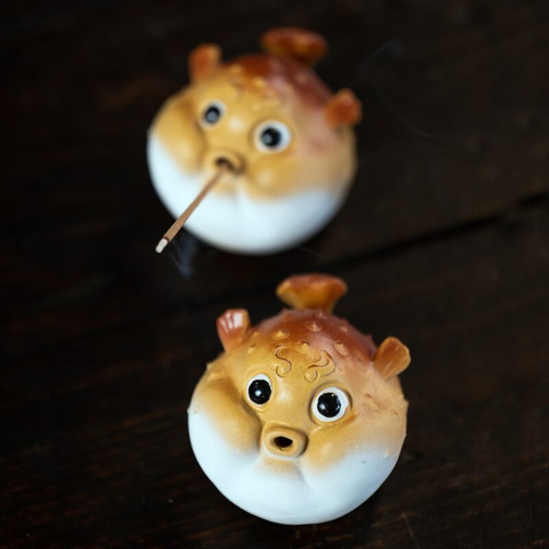 Handmade Zisha Yixing Clay Puffer fish Tea Pet