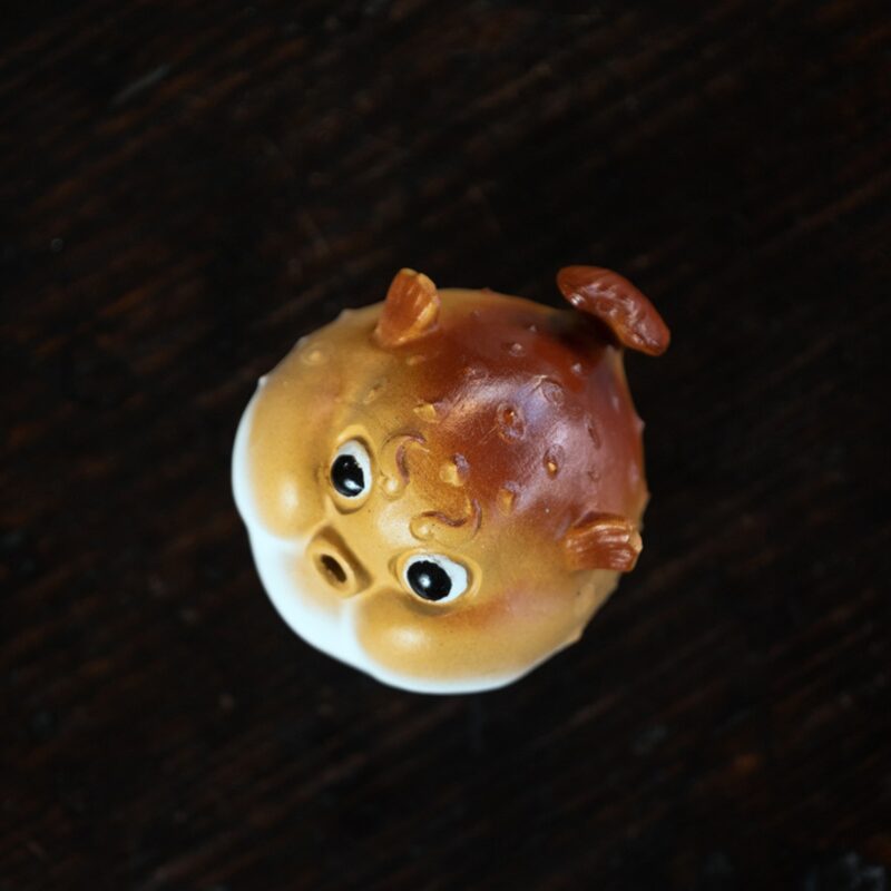 Handmade Zisha Yixing Clay Puffer fish Tea Pet