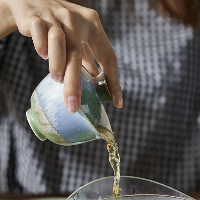 Kiln Transmutation Ceramic Gradient Green 110ml Gaiwan