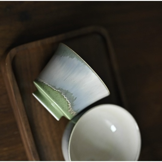 Kiln Transmutation Ceramic Gradient Green 110ml Gaiwan