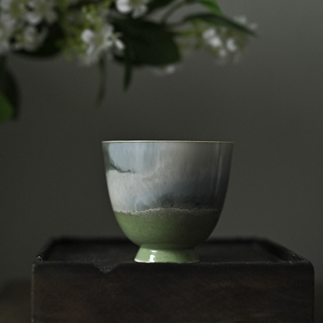 Kiln Transmutation Ceramic Gradient Green 110ml Gaiwan