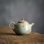 Kiln Transmutation Crude Pottery Basjoo Green Kung Fu Teapot