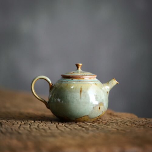 Crude Pottery Basjoo Green Kung Fu Teapot