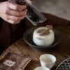 Rattan Handle Milky White Ceramic Kung Fu Teapot