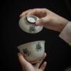 Creative Grey Glaze Ceramic Cute Lucky Tiger Gaiwan