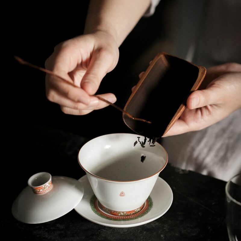 Forbidden City Style Ceramic Gourd Painting Gaiwan