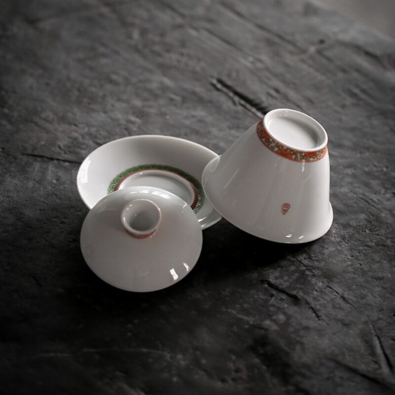 Forbidden City Style Ceramic Gourd Painting Gaiwan