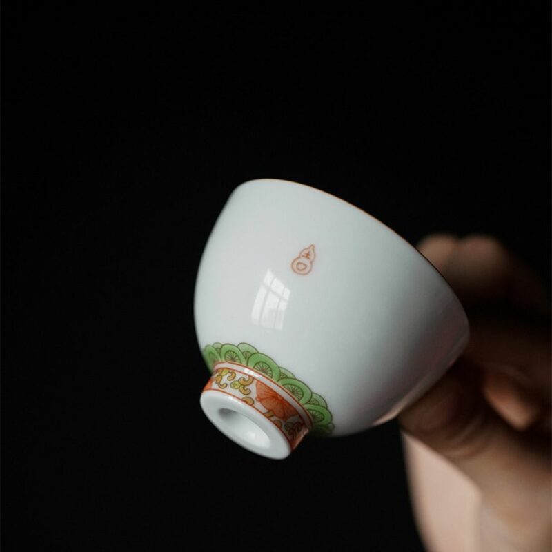 Forbidden City Style Ceramic Gourd Painting Tea Cup