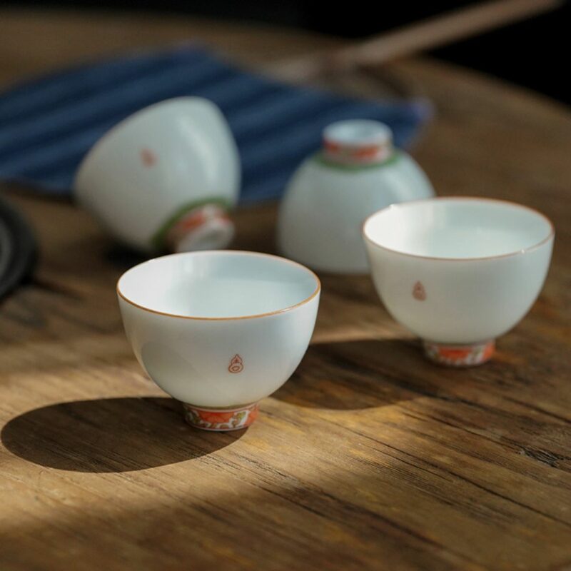 Forbidden City Style Ceramic Gourd Painting Tea Cup
