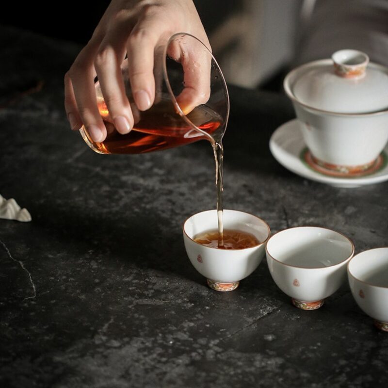 Forbidden City Style Ceramic Gourd Painting Tea Cup