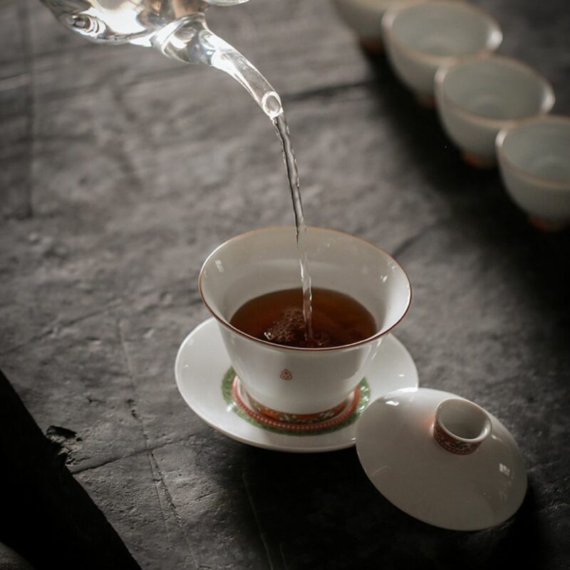 Forbidden City Style Ceramic Gourd Painting Tea Cup