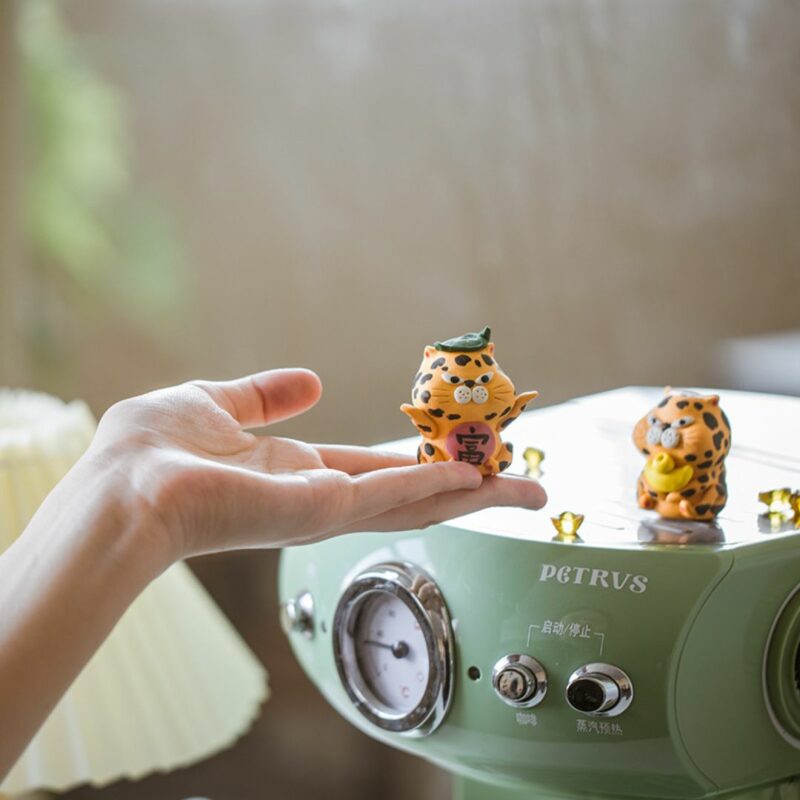 Handmade Ceramic Cute Baby Leopard Wealth Attracting Tea Pet
