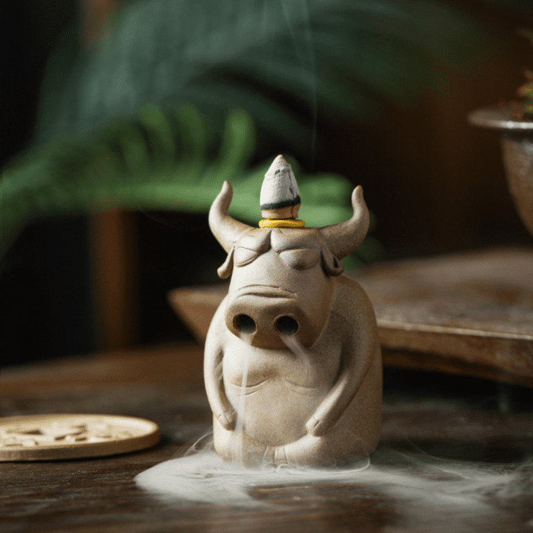 Handmade Creative Zen Style Ceramics Bull Tea Pet Incense Burner