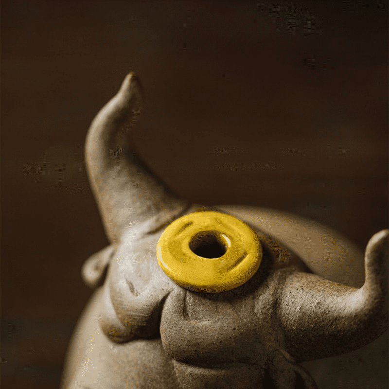 Handmade Creative Zen Style Ceramics Bull Tea Pet Incense Burner