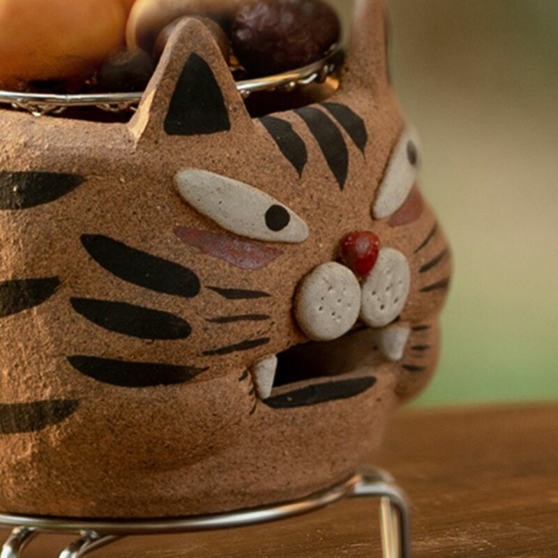 Handmade Crude Pottery Cute Rabbit Tiger Gongfu Tea Stove