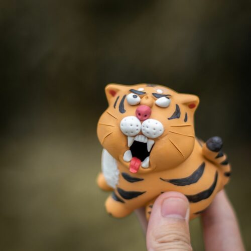 Handmade Hand-painted Ceramics Baby Tiger Tea Pet