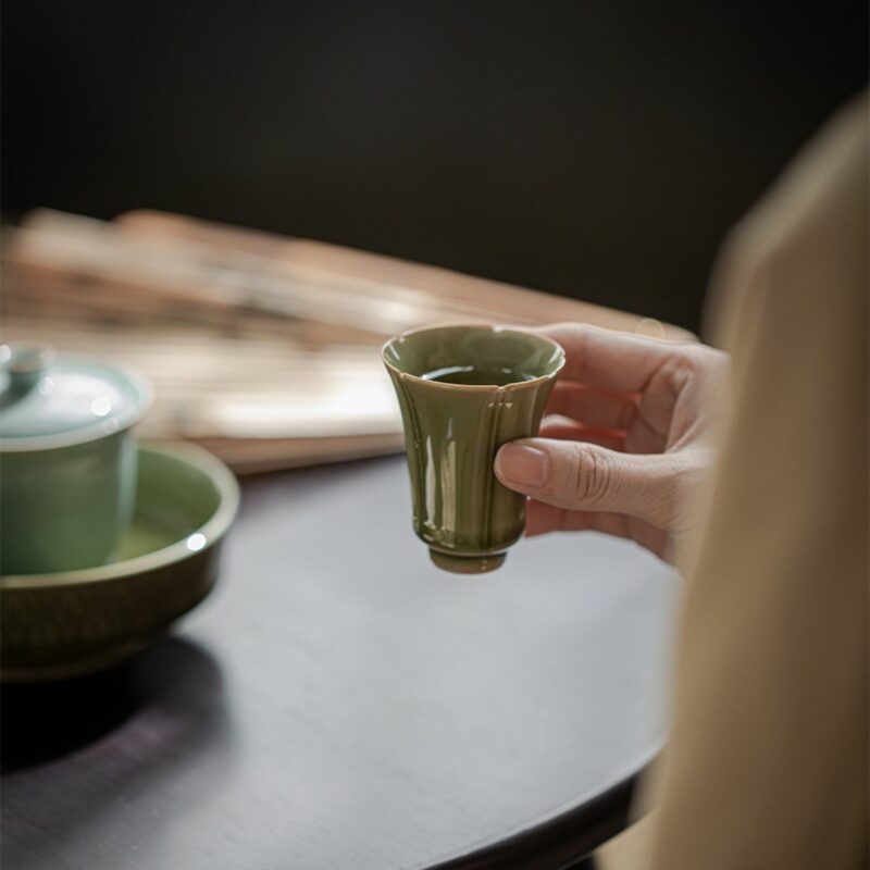 Yue Ware Ceramic Flower Shaped Tea Cup