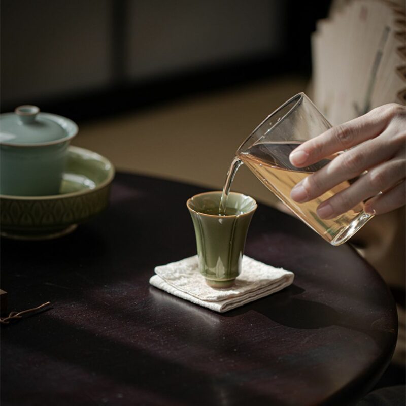 Yue Ware Ceramic Flower Shaped Tea Cup