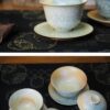 Handmade Kiln Transmutation Ceramic Pine Needle Pattern Gaiwan
