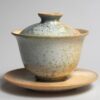 Handmade Kiln Transmutation Ceramic Pine Needle Pattern Gaiwan